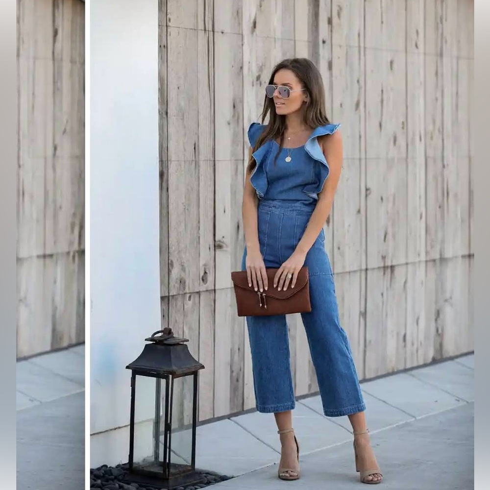 Pocketed Denim Jumpsuit